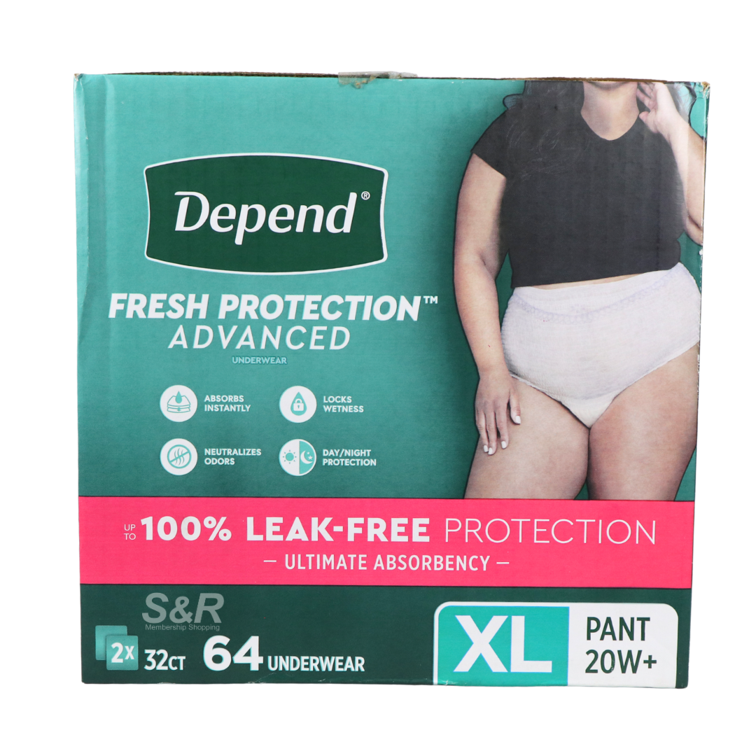 Depend Leak-Free XL Adult Underwear 64s
